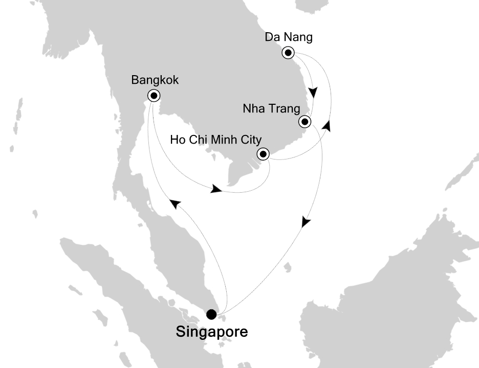 Asia Cruise Itinerary Map