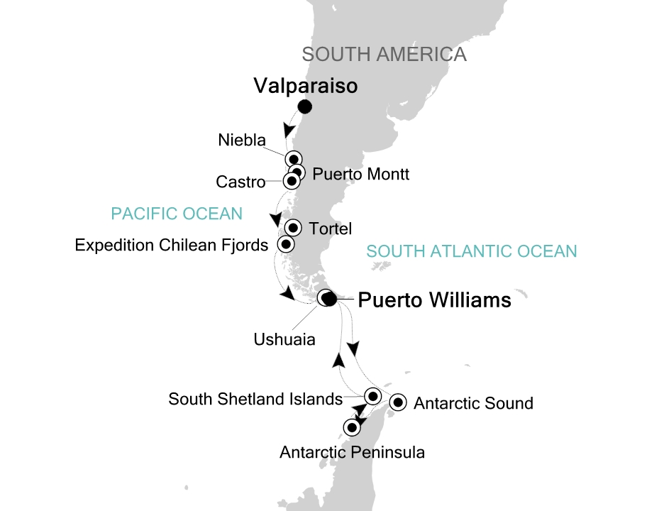 Antarctica Cruise Itinerary Map