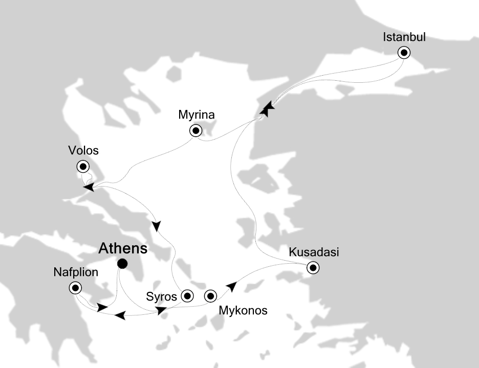 Mediterranean Cruise Itinerary Map